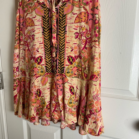 Free People Summer in Tulum Linen Blend Floral Tunic Top - Size Medium - Picture 9 of 11